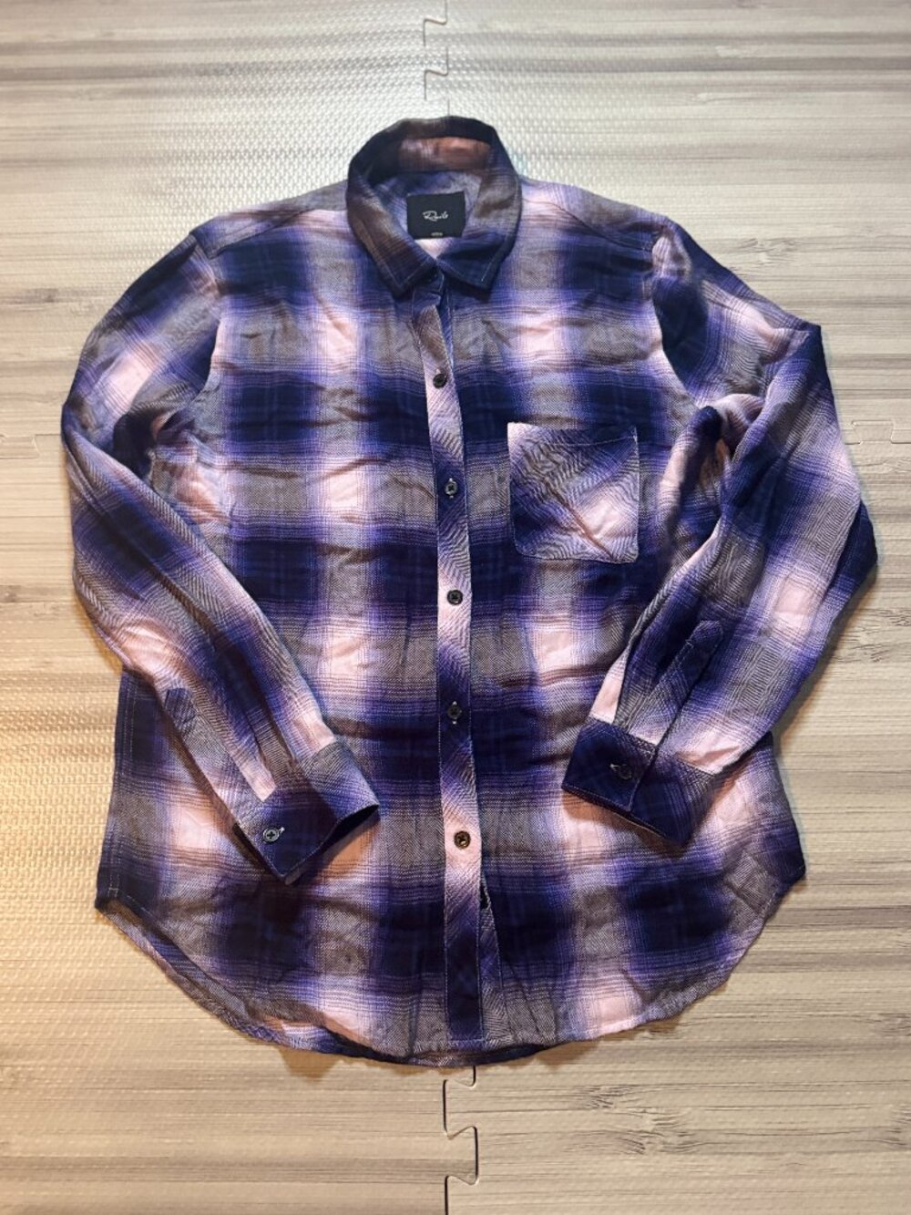 Rails Women's Long Sleeve Button Down Hunter Shirt in Orchid Navy